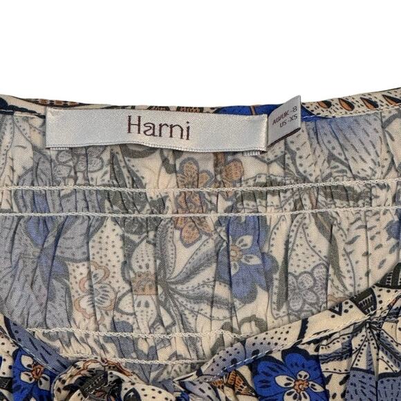 Harni the Label  Blue Floral Peasant Blouse Top Oversized XS - Picture 9 of 12